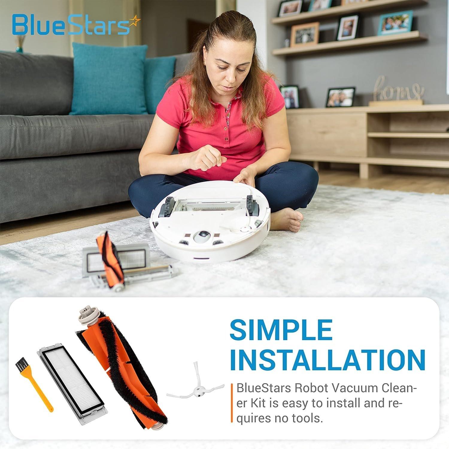 [Lifetime Warranty] Replacement Parts for Roborock S6 Pure S6 E4 S4 S4 Max S5 S5 Max E2 E3 E5 E20 E25 E35 S50 S65 C10 Xiaomi Mijia Robot Vacuums - 2 Roller Brushes, 4 Side Brushes, 4 Filters, Sweeping Brush image 2