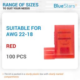 [Lifetime Warranty] 100 PCS RED Flag Spade Terminals Female thumbnail 2