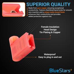 [Lifetime Warranty] 100 PCS RED Flag Spade Terminals Female thumbnail 6