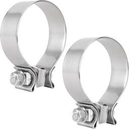 2.5" Pack of 2 Exhaust Clamp Narrow Band Clamp with 304 Stainless Steel thumbnail 0