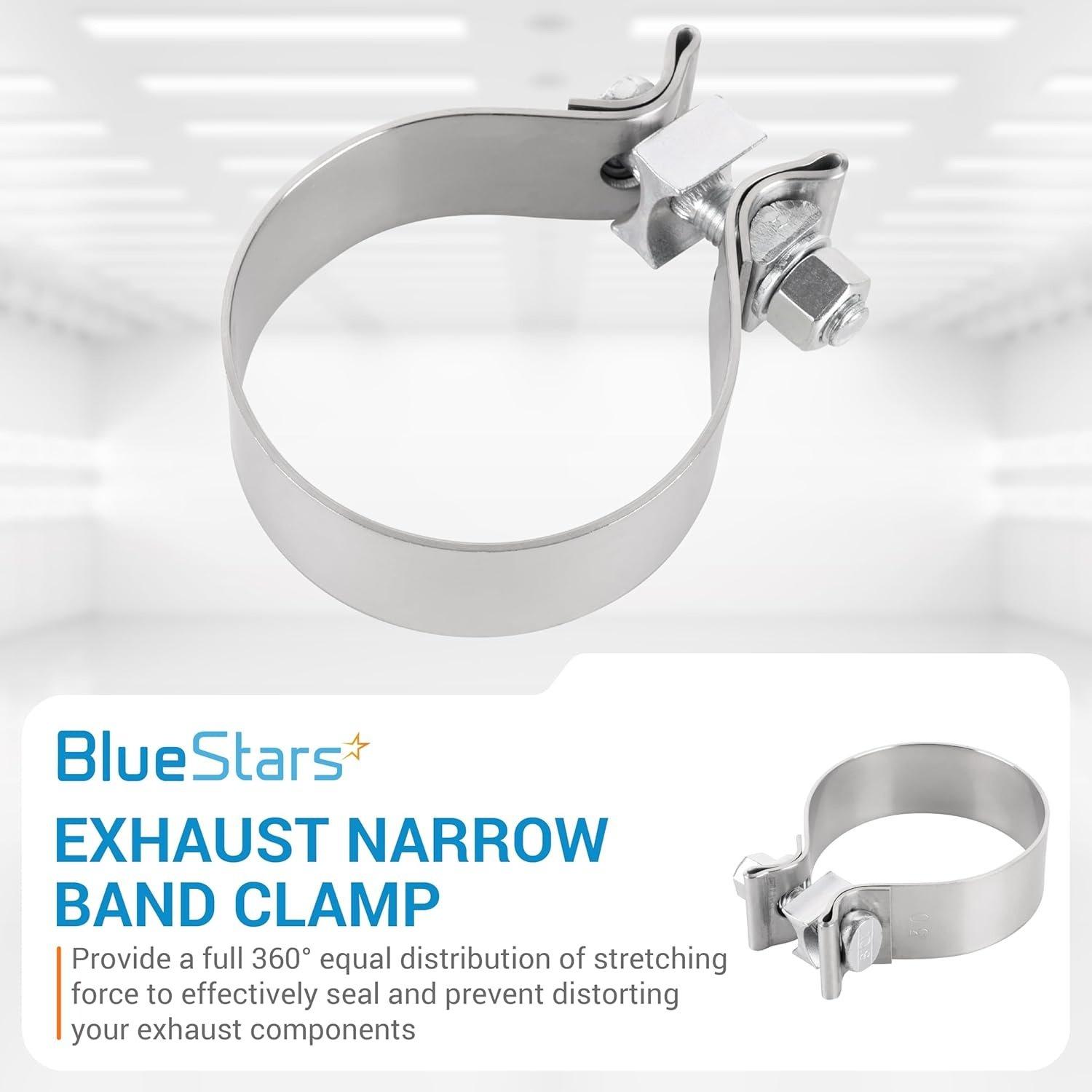 2.5" Pack of 2 Exhaust Clamp Narrow Band Clamp with 304 Stainless Steel image 5
