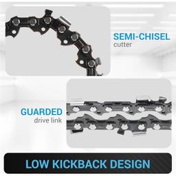 3 Packs 12-inch Chainsaw Chain 3/8" LP Pitch, 0.050" Gauge, 45 Drive Links thumbnail 3