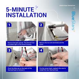 [Lifetime Warranty] 3392519 Dryer Thermal Fuse - Compatible with Whirlpool Kenmore Dryers - Replaces AP6008325 G4AP0500 3388651 694511 80005 WP3392519VP - Pack of 4 thumbnail 6