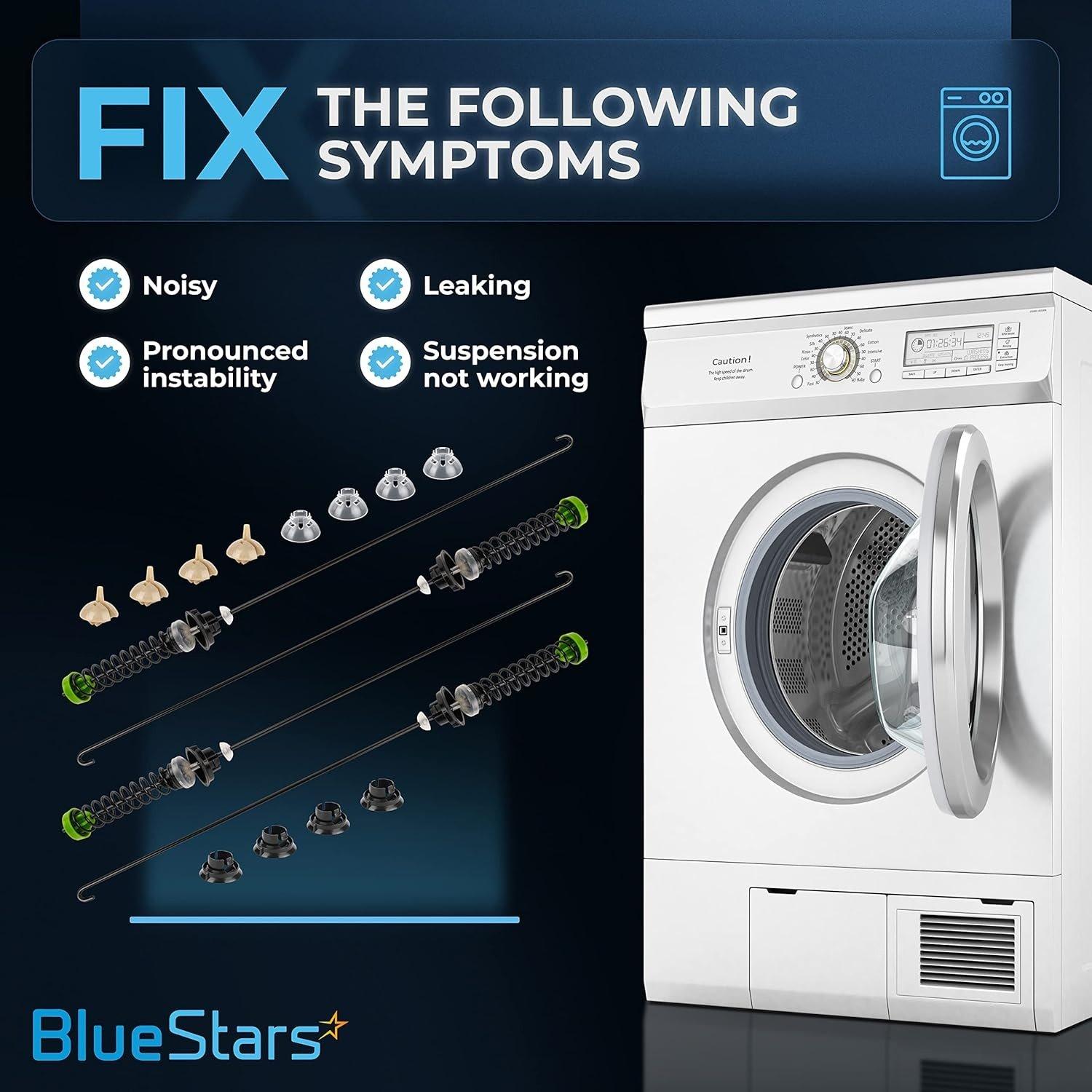 [Lifetime Warranty] W11130362 Washer Suspension Rod Kit Replacement - Compatible with Whirlpool Maytag Kenmore Washers - Replaces PS12347546 AP6262443 W10594080 image 2