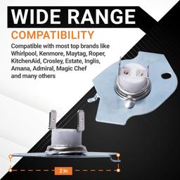 [Lifetime Warranty] 3977393 Dryer Thermal Fuse - Compatible with Whirlpool Maytag Roper Kenmore KitchenAid Dryers - Replaces AP3094244 3399848 AH334299 279816 - Pack of 12 thumbnail 5