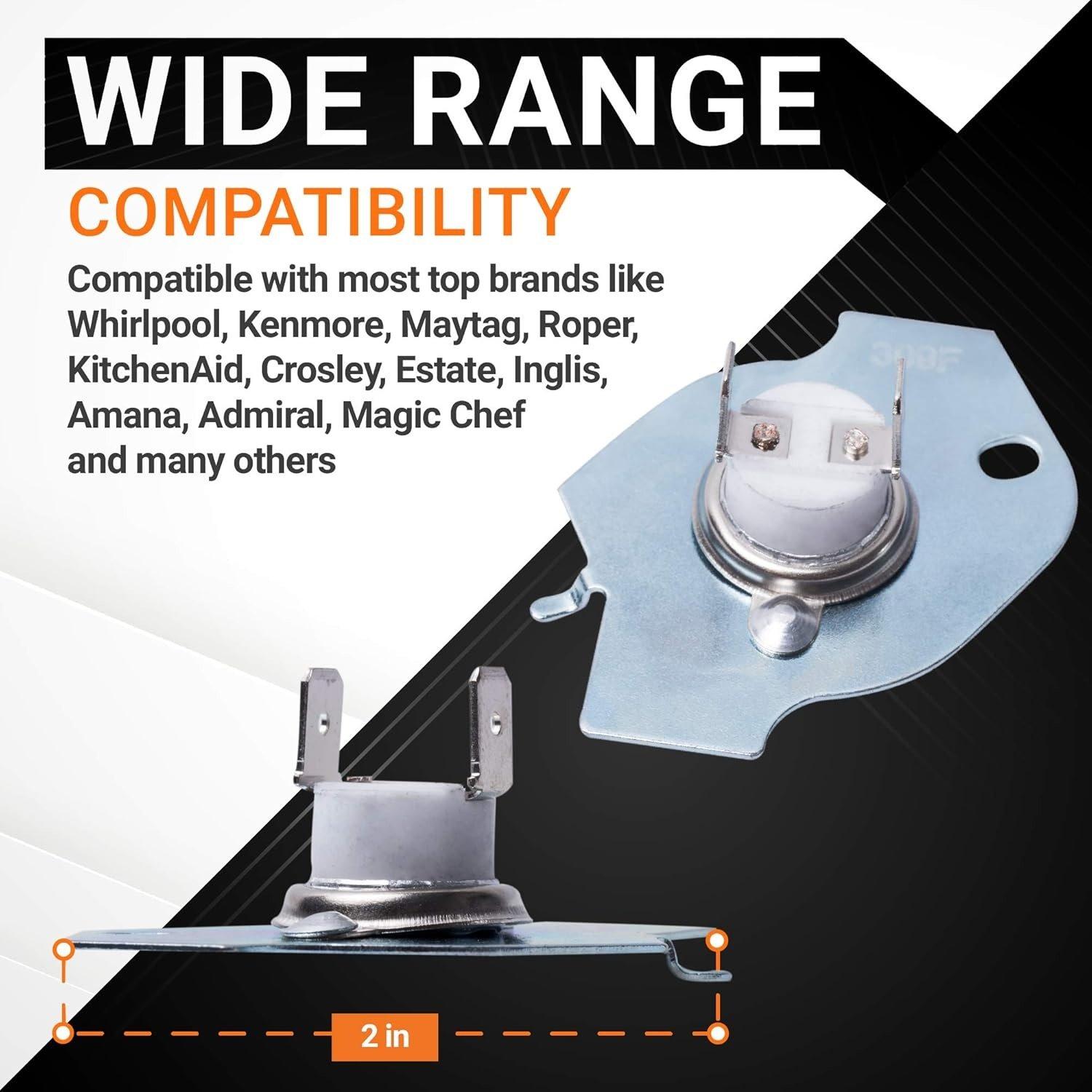 [Lifetime Warranty] 3977393 Dryer Thermal Fuse - Compatible with Whirlpool Maytag Roper Kenmore KitchenAid Dryers - Replaces AP3094244 3399848 AH334299 279816 - Pack of 12 image 5