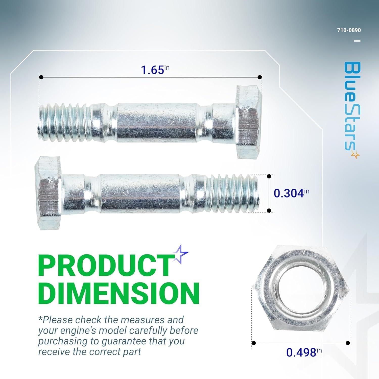 [Lifetime Warranty] 710-0890 Shear Pins and Nuts - Pack of 10 image 8