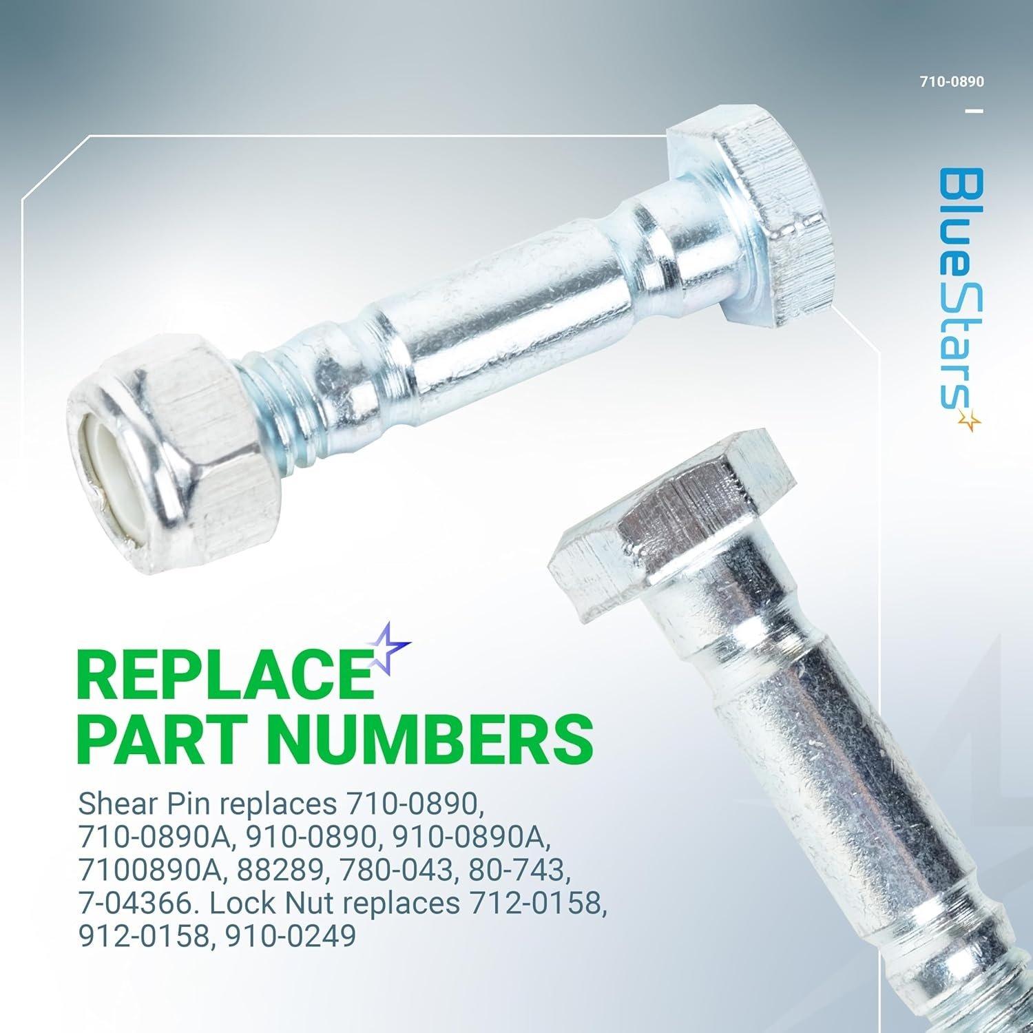 [Lifetime Warranty] 710-0890 Shear Pins and Nuts - Pack of 10 image 1