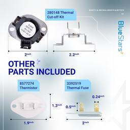 [Lifetime Warranty] 8544771 WED9200SQ0 Dryer Heating Element 280148 (8557403 & 8318314) Thermal Cut Off Kit 3392519 Thermal Fuse 8577274 Thermistor For Whirlpool Kenmore Dryer thumbnail 6