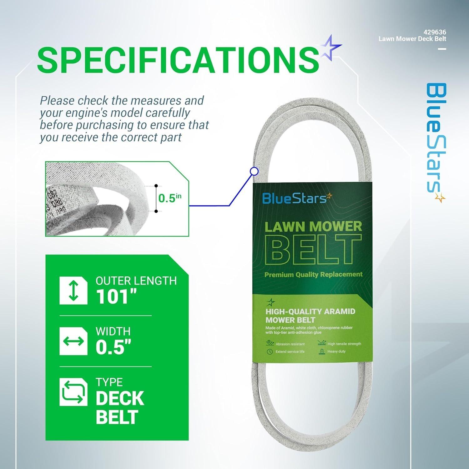 [Lifetime Warranty] 429636 42" Deck Drive Belt Lawn Mower Belt image 3