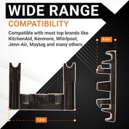 [Lifetime Warranty] W10250160 Rack Adjuster Arm Clip-lock - Compatible with Whirlpool Kenmore KitchenAid Jenn-Air Dishwashers - Replaces WPW10250160 PS11751100 - Pack of 2 thumbnail 1