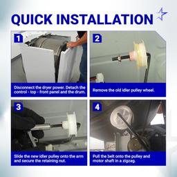 [Lifetime Warranty] WE03X31620 WE12X20395 Dryer Idler Pulley - Compatible with GE Hotpoint Clothes Dryer - Replaces WE12M0008 WE12M32 AP6997706 PS16542497 EAP16542497 thumbnail 4