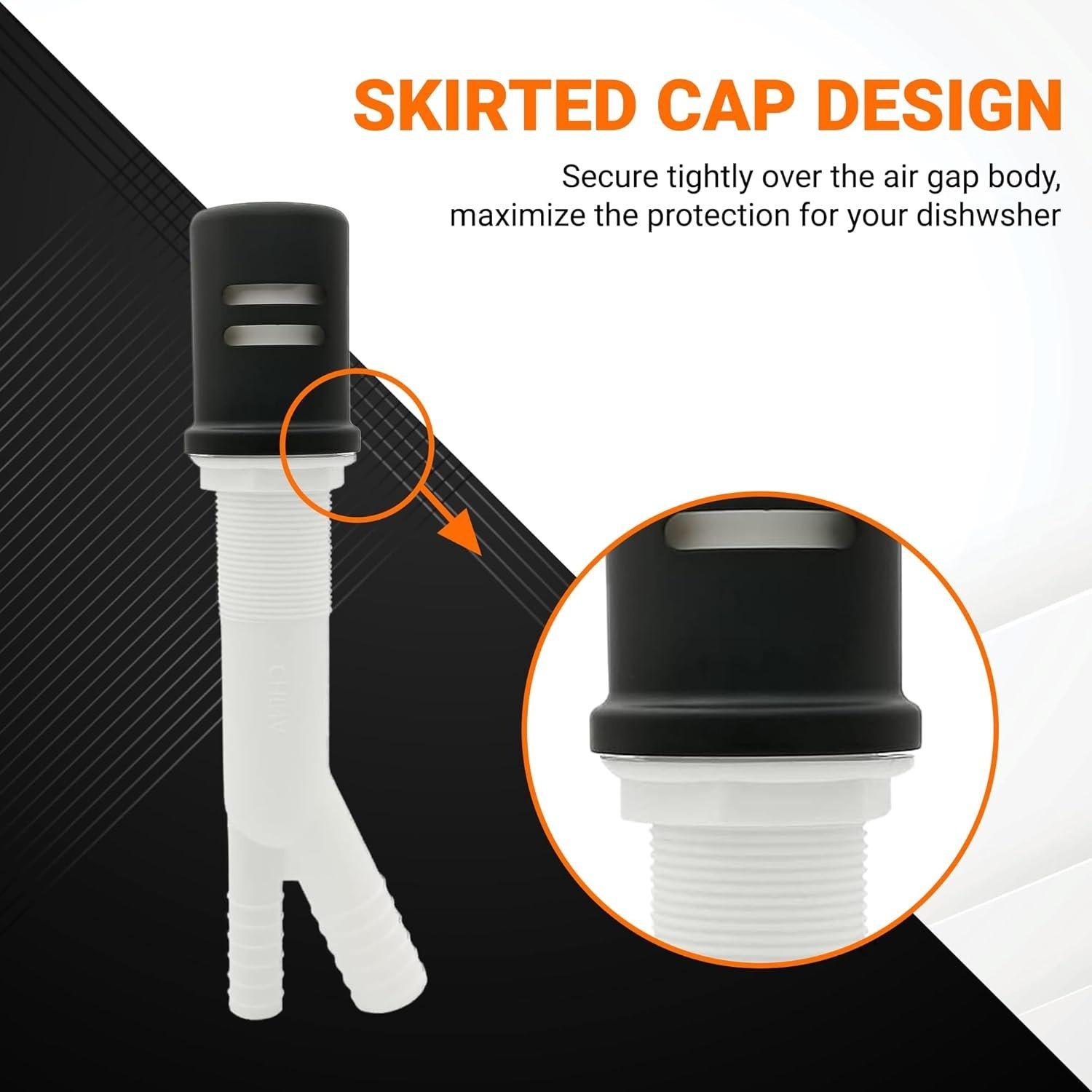 [Lifetime Warranty] Dishwasher Air Gap Cover 2.47â€ Height - Skirted Brass image 2