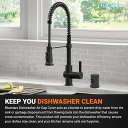 [Lifetime Warranty] Dishwasher Air Gap Cover 2.47â€ Height - Skirted Brass thumbnail 1