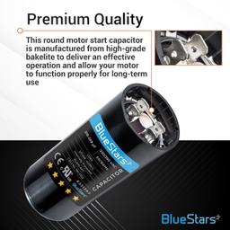 [Lifetime Warranty] 216-259 uF MFD 220-250 VAC Round Start Capacitor - Fits AC Motor Run, Fan Start, Heat Pump - Pack of 2 thumbnail 5
