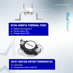 [Lifetime Warranty] DC96-00887A Dryer Thermal Fuse DC47-00018A Thermostat For Whirlpool Samsung Dryers DV45H7000EW/A2 DV40J3000EW/A2 DV42H5000EW/A3 DVE50M7450W/A3 - Replaces DC96-00887C PS4276292 thumbnail 4