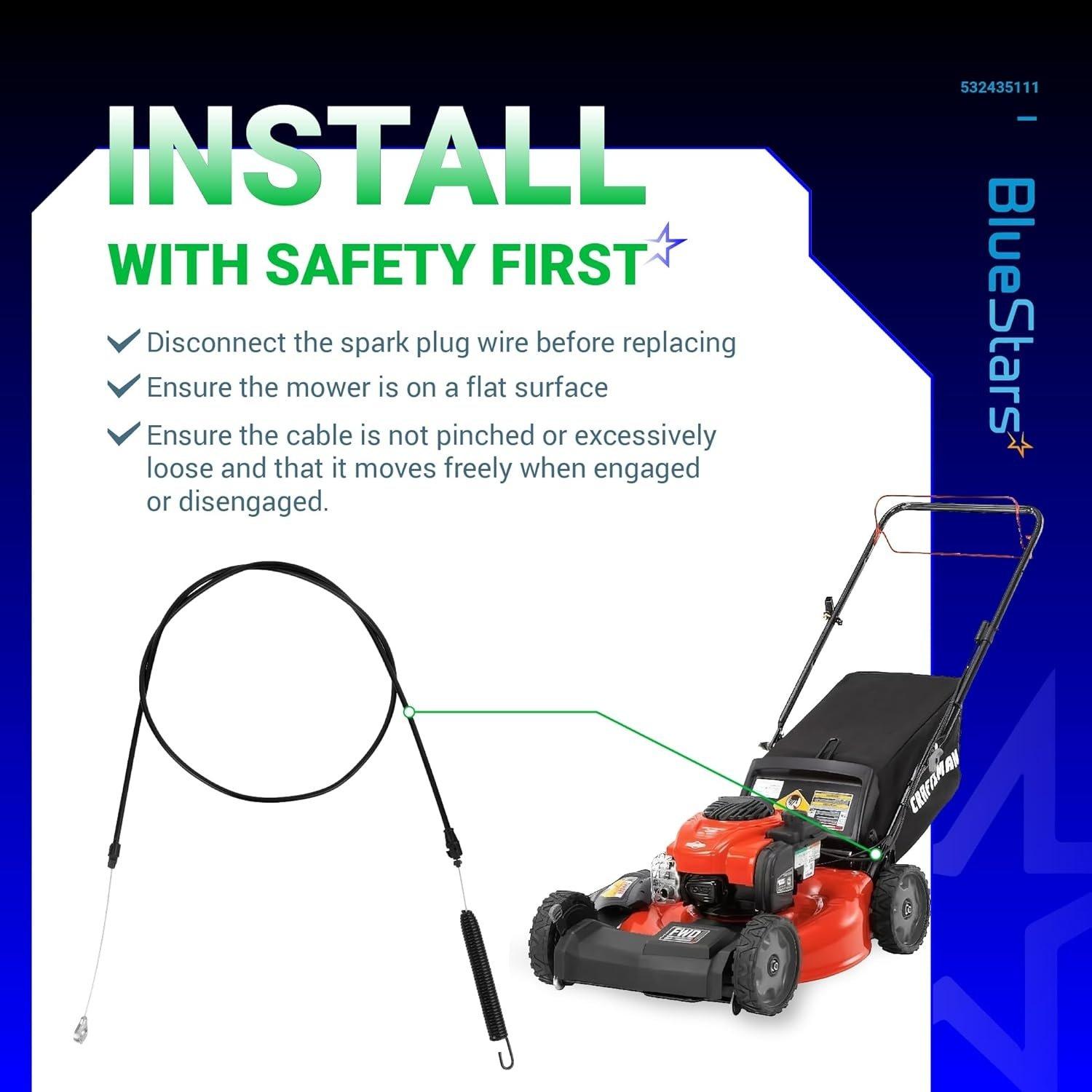 532435111 435111 Deck Engagement Clutch Cable image 2