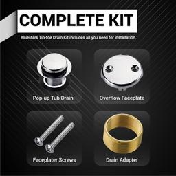 [Lifetime Warranty] Tip-Toe Tub Trim Kit Set with Two-Hole Bath Tub thumbnail 2