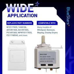[Lifetime Warranty] W10117655 Dryer Start Switch - For Crosley Kenmore Maytag Whirlpool Dryer - Replaces W10117655 1448106 AH1491565 EA1491565 PS1491565 WPW10117655 PS11748542 YWED4815EW1 YWED4915EW1 thumbnail 8