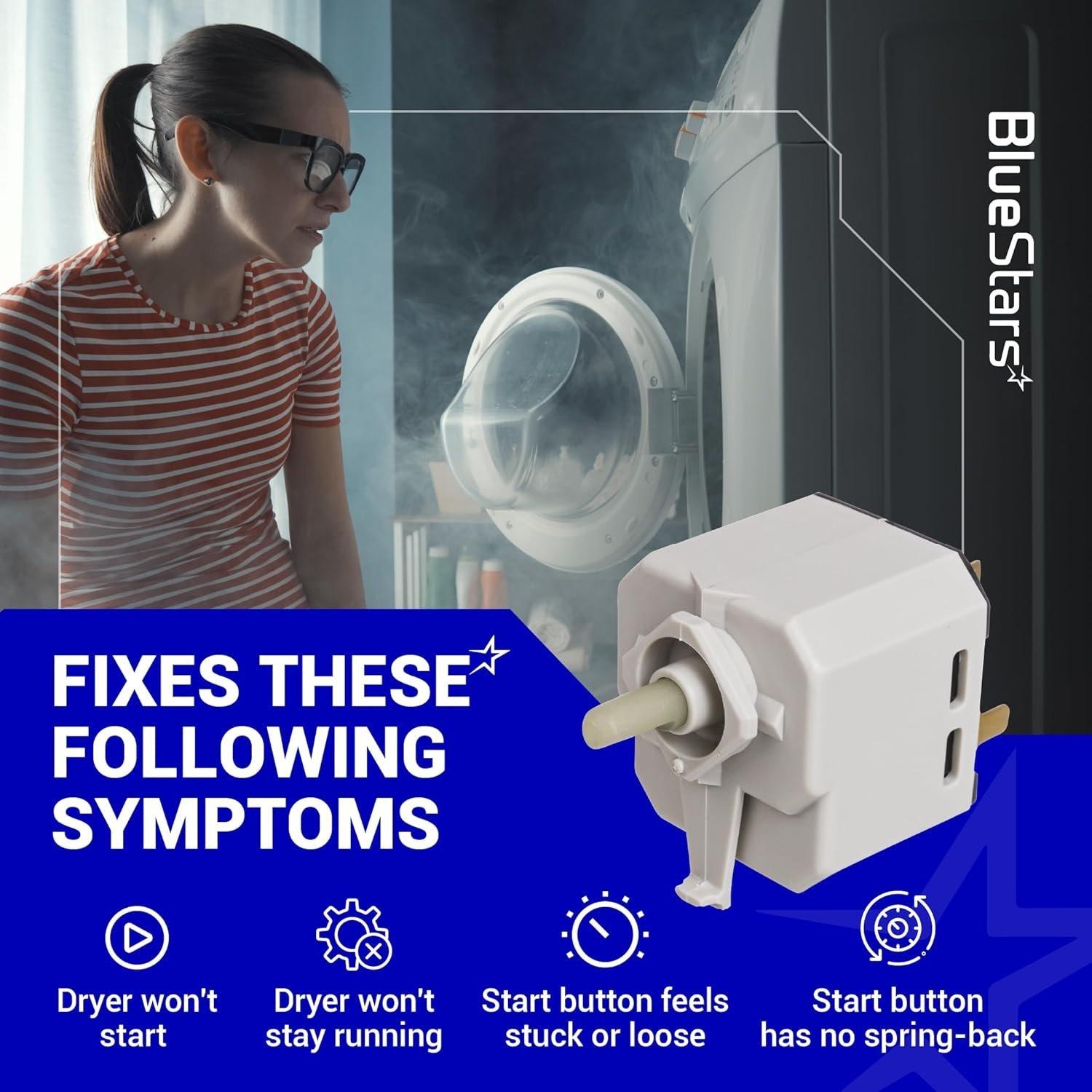 [Lifetime Warranty] W10117655 Dryer Start Switch - For Crosley Kenmore Maytag Whirlpool Dryer - Replaces W10117655 1448106 AH1491565 EA1491565 PS1491565 WPW10117655 PS11748542 YWED4815EW1 YWED4915EW1 image 5