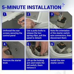 [Lifetime Warranty] W10117655 Dryer Start Switch - For Crosley Kenmore Maytag Whirlpool Dryer - Replaces W10117655 1448106 AH1491565 EA1491565 PS1491565 WPW10117655 PS11748542 YWED4815EW1 YWED4915EW1 thumbnail 1
