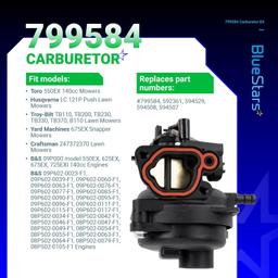 [Lifetime Warranty] 799584 592361 Carburetor thumbnail 3