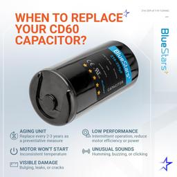 [Lifetime Warranty] 216-259 uF MFD 110-125 VAC CD60 Round Start Capacitor - Fits AC Motor Run, Fan Start, Heat Pump thumbnail 2