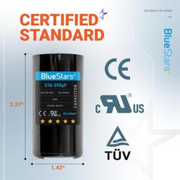 [Lifetime Warranty] 216-259 uF MFD 110-125 VAC CD60 Round Start Capacitor - Fits AC Motor Run, Fan Start, Heat Pump thumbnail 11