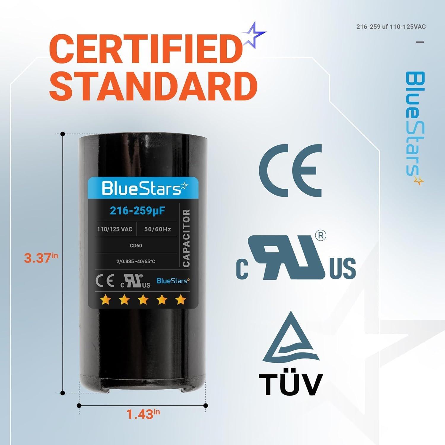 [Lifetime Warranty] 216-259 uF MFD 110-125 VAC CD60 Round Start Capacitor - Fits AC Motor Run, Fan Start, Heat Pump image 11