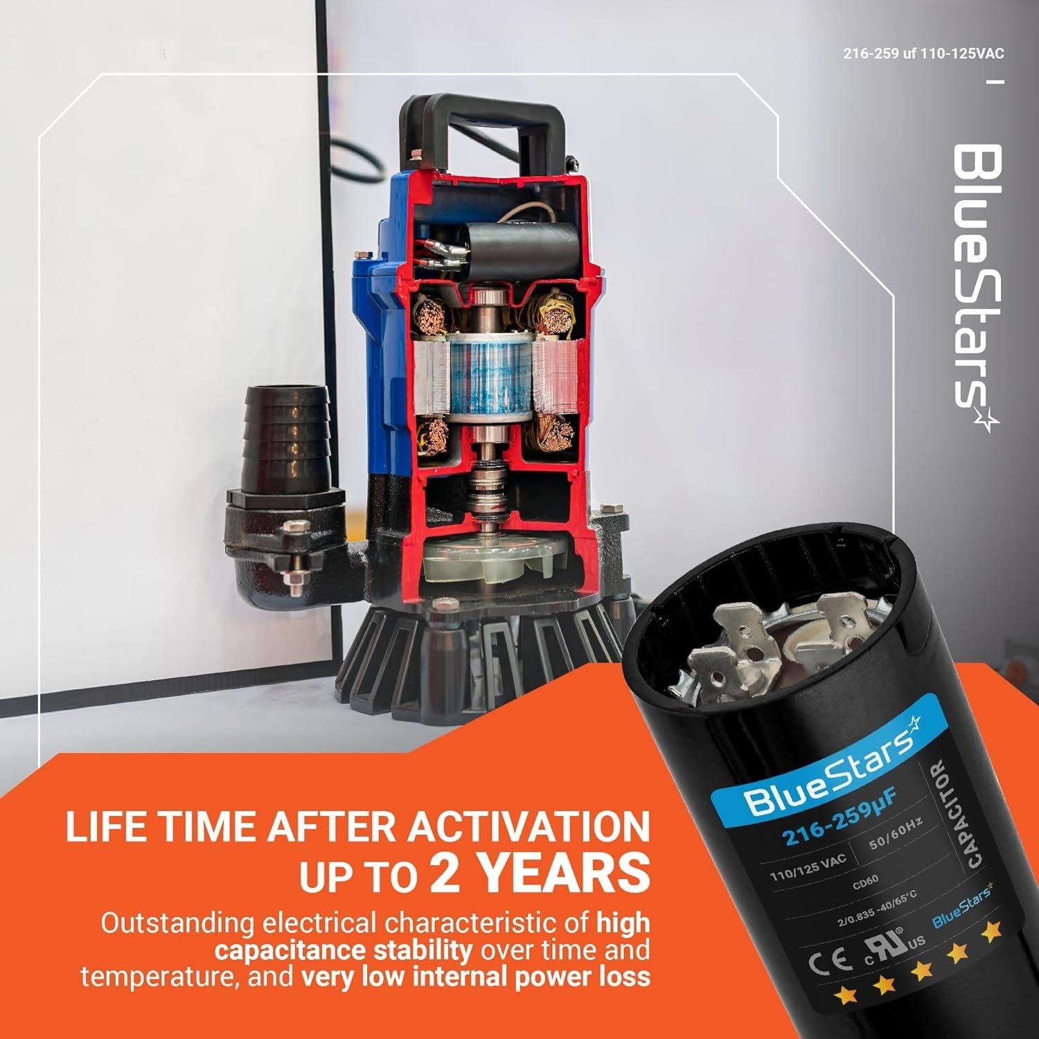 [Lifetime Warranty] 216-259 uF MFD 110-125 VAC CD60 Round Start Capacitor - Fits AC Motor Run, Fan Start, Heat Pump image 5