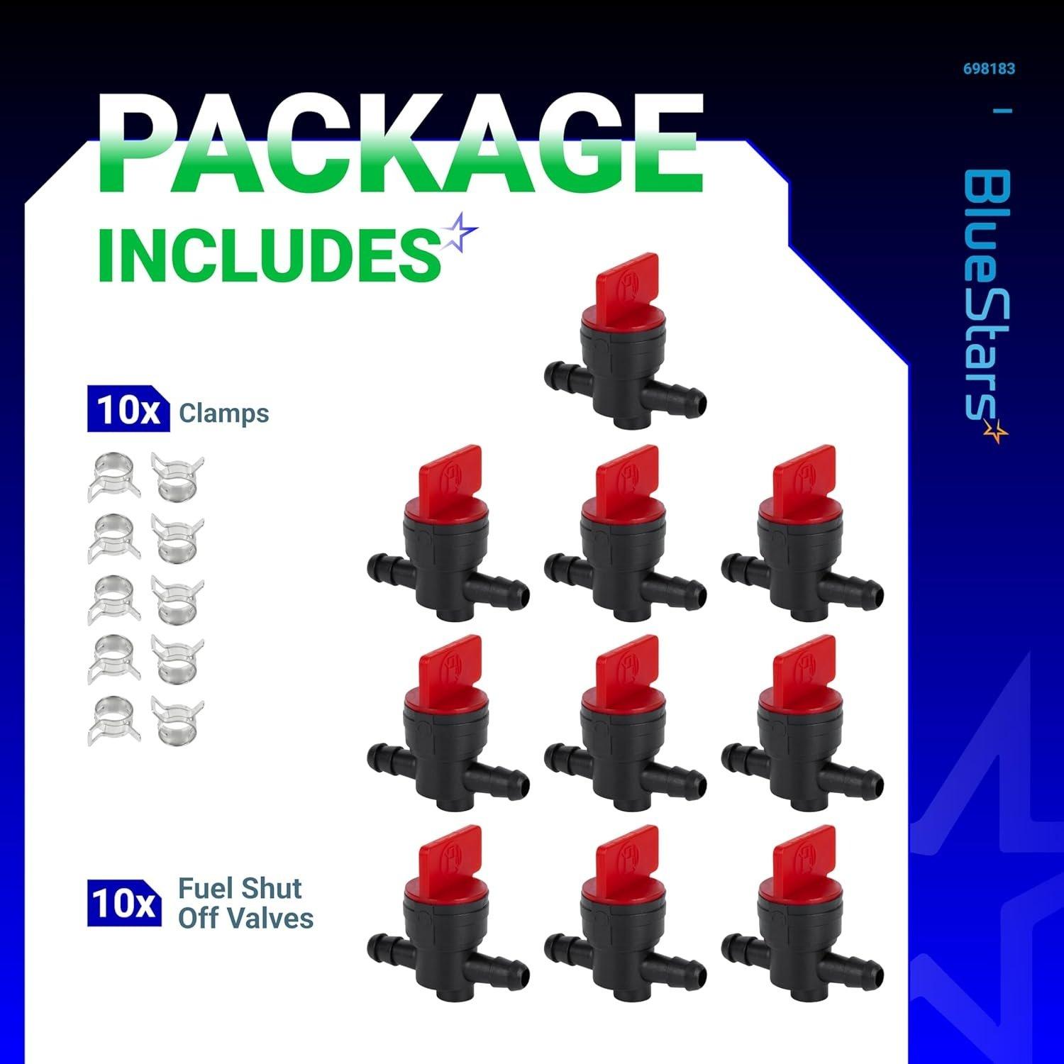 [Lifetime Warranty] 494768 698183 1/4" Inline Fuel Shut Off Valve with Clamp - Compatible with BS 493960 John Deere AM36141 AM107340 Toro 54-3150 1-603770 Oregon 07-406 Stens 120-212 Lawn Mower Tractor - Pack of 10 image 8
