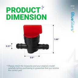 [Lifetime Warranty] 494768 698183 1/4" Inline Fuel Shut Off Valve with Clamp - Compatible with BS 493960 John Deere AM36141 AM107340 Toro 54-3150 1-603770 Oregon 07-406 Stens 120-212 Lawn Mower Tractor - Pack of 10 thumbnail 7