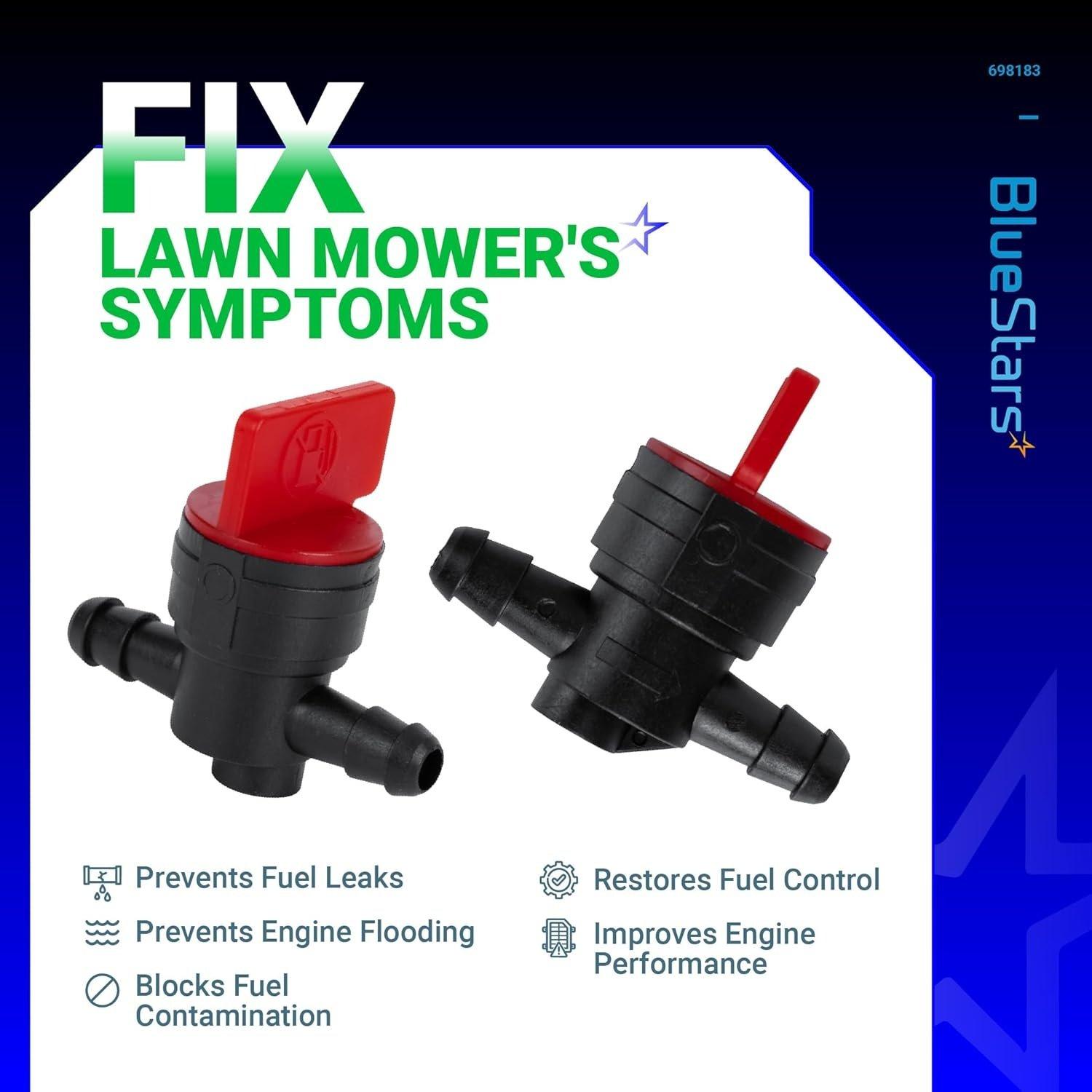 [Lifetime Warranty] 494768 698183 1/4" Inline Fuel Shut Off Valve with Clamp - Compatible with BS 493960 John Deere AM36141 AM107340 Toro 54-3150 1-603770 Oregon 07-406 Stens 120-212 Lawn Mower Tractor - Pack of 10 image 5