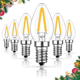 [Lifetime Warranty] 3W C7 LED Light Bulbs, E12 Candelabra Base 120V 15W Equivalent, 2700K Warm White - Pack of 6 thumbnail 0
