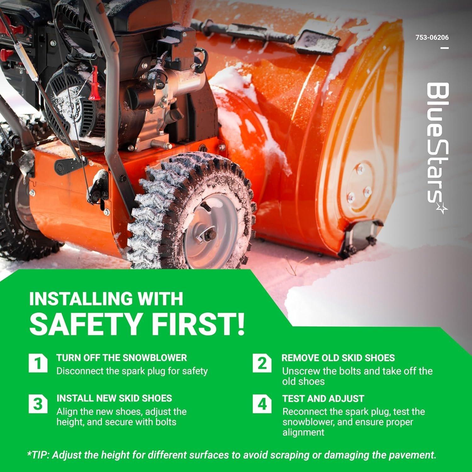 [Lifetime Warranty] 753-06206 Snow Thrower Polymer Slide Shoe Kit image 2