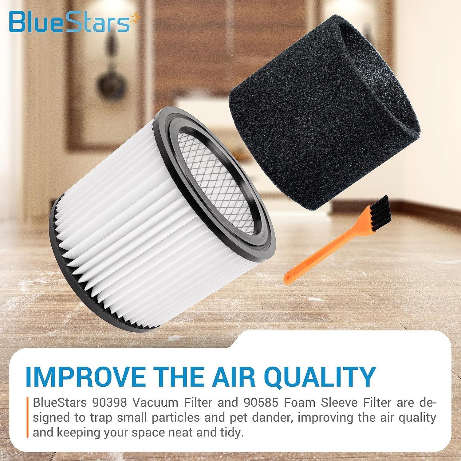 [Lifetime Warranty] 90398 Cartridge Filter and 90585 Foam Sleeve Filter - Replacement Filter for Shop-Vac 90398, 903-98, 9039800, 903-98-00, 5 Gallon and Above Wet/Dry Vacuum Cleaners image 1