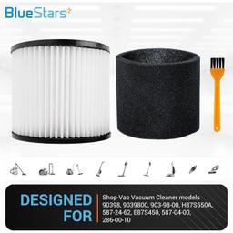 [Lifetime Warranty] 90398 Cartridge Filter and 90585 Foam Sleeve Filter - Replacement Filter for Shop-Vac 90398, 903-98, 9039800, 903-98-00, 5 Gallon and Above Wet/Dry Vacuum Cleaners thumbnail 2