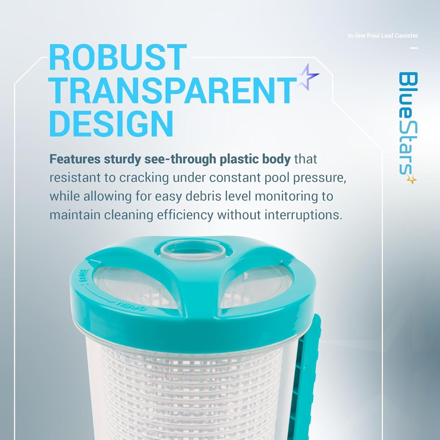 [Lifetime Warranty] In-Line Pool Leaf Canister with Mesh Basket image 5