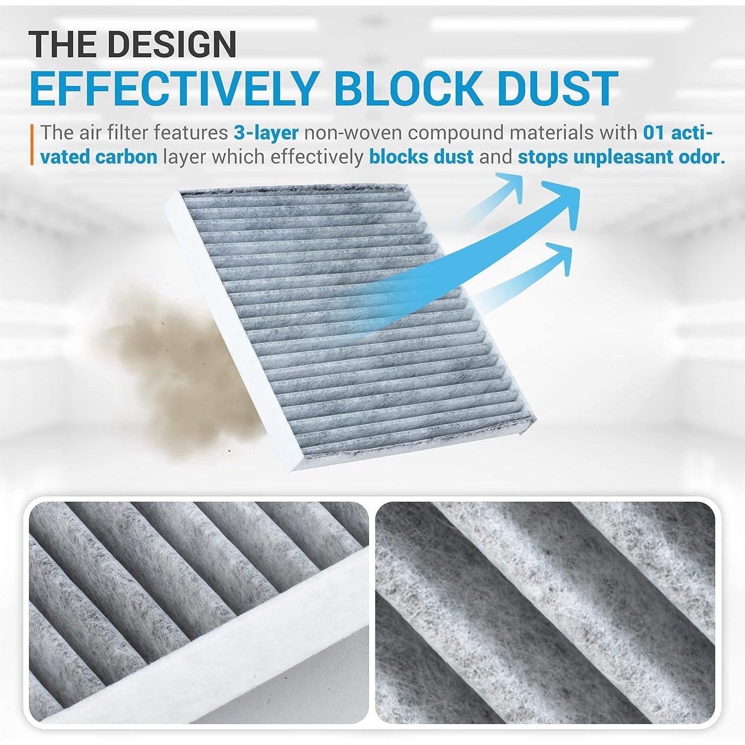 2-Pack Activated Carbon Cabin Air Filter CF10374 image 1