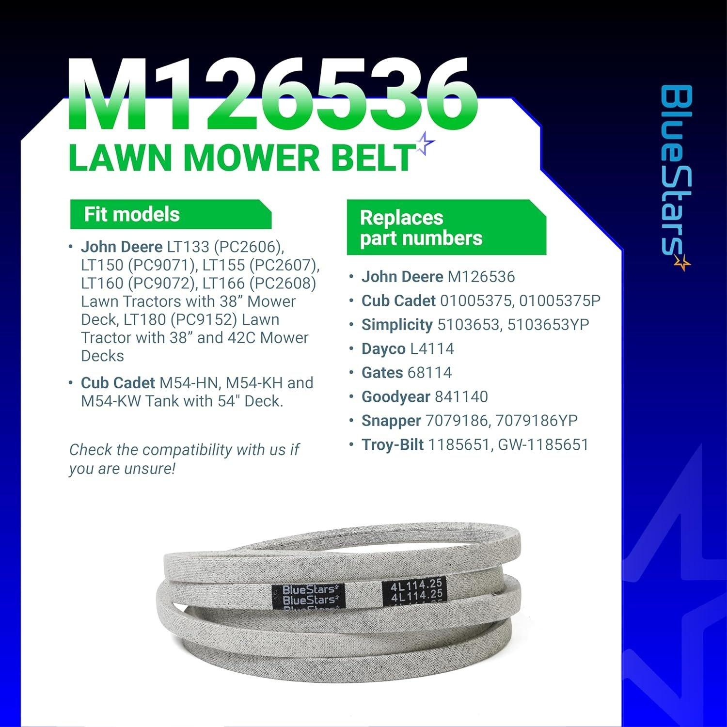 [Lifetime Warranty] Mower Deck Belt M126536 114.25" x 0.5" image 8