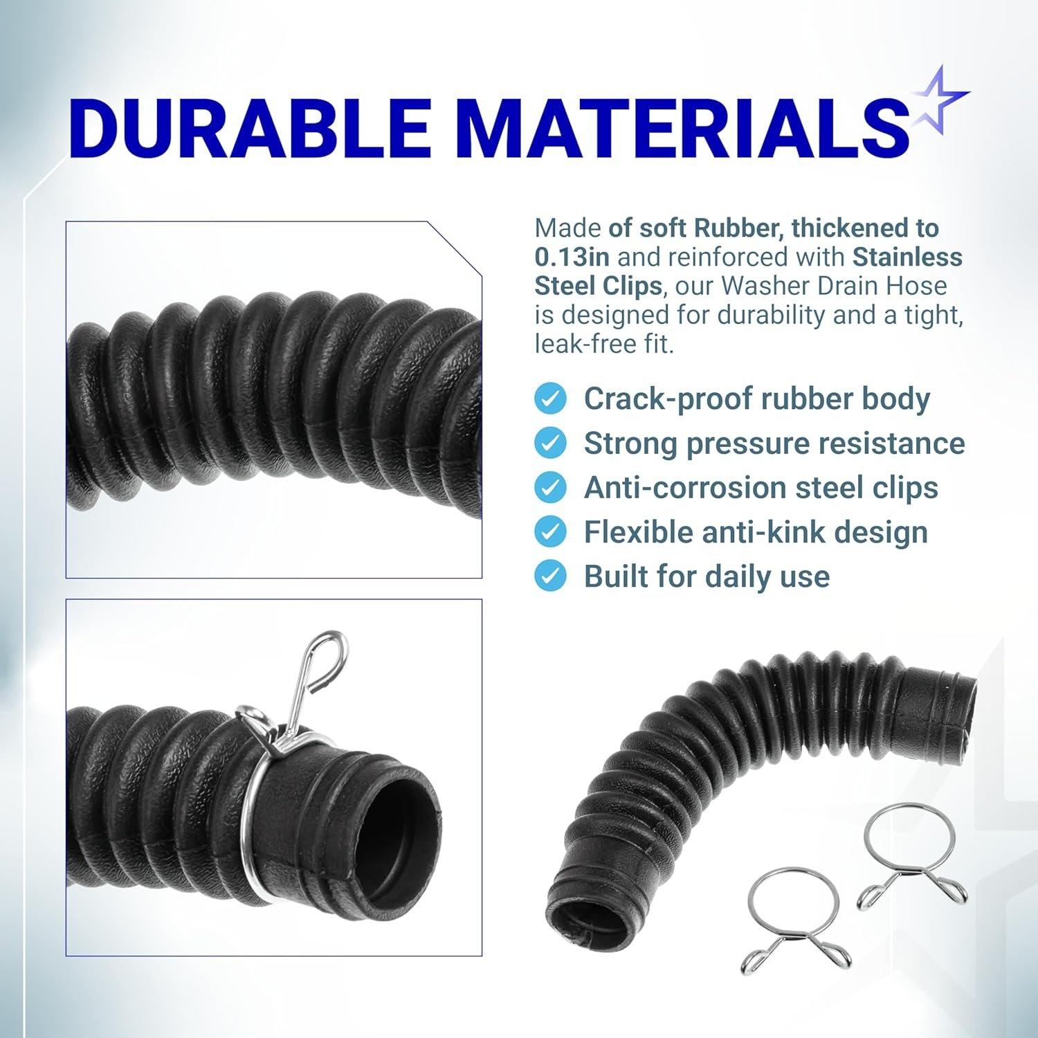 [Lifetime Warranty] AEM73213001 Washer Drain Hose - Compatible with LG Washing Machines - Replaces 2134394 5251FA1699P AH3617213 EA3617213 PS3617213 image 4