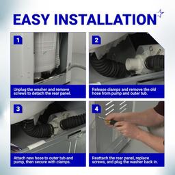 [Lifetime Warranty] AEM73213001 Washer Drain Hose - Compatible with LG Washing Machines - Replaces 2134394 5251FA1699P AH3617213 EA3617213 PS3617213 thumbnail 5