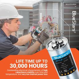 [Lifetime Warranty] 80+5 uF MFD ±5% 370/440 VAC Dual Run Round Capacitor TP-CAP-80/5/440R - Fits Condenser Straight Cool, Heat Pump thumbnail 10