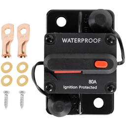 80Amp Circuit Breaker for Boats Cars Trolling Motors Marine Vehicles thumbnail 0