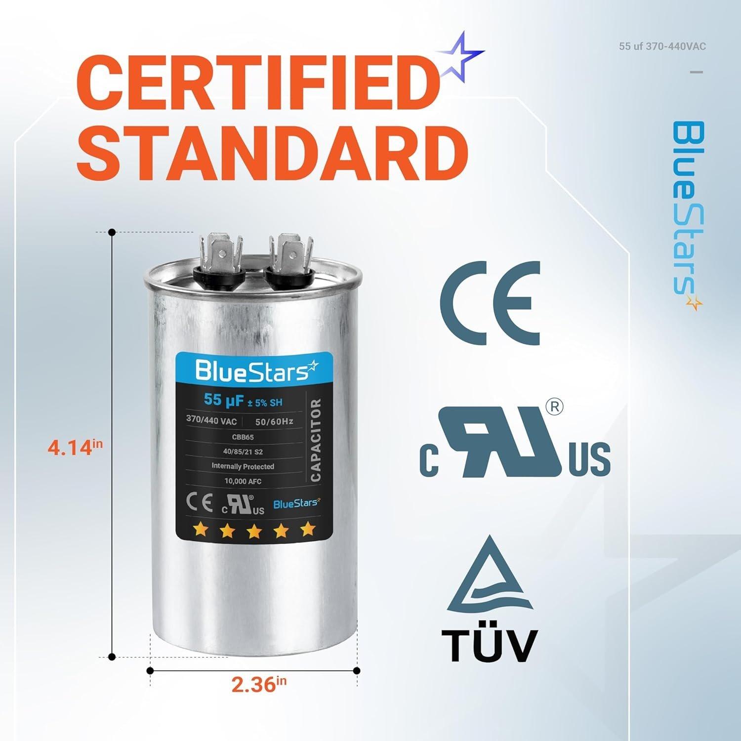 55 uF/MFD 370-440VAC Round Run Start Capacitor image 11