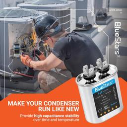 [Lifetime Warranty] 5 uF MFD Â±5% 370/440 VAC Oval Run Start Capacitor - Fits AC Motor Run, Fan Start, Heat Pump - Replaces 97F5705 thumbnail 1