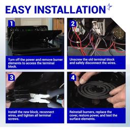 [Lifetime Warranty] WB2X8228 Element Receptacle and Wire Kit - Compatible With GE Hotpoint Kenmore Electric Ranges and Cooktops - Replaces AP2013499, PS242972, 250535, AH242972, EA242972, WB62X5358 - Pack of 2 thumbnail 3
