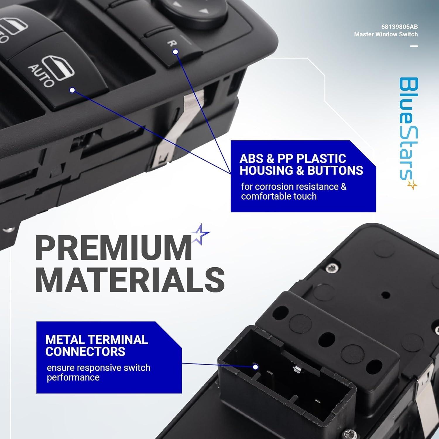 [Lifetime Warranty] 68139805AB Power Master Window Switch - Replaces 56046823AE | 3+8 Pins image 3