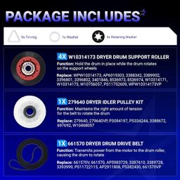 [Lifetime Warranty] 4392067RC Dryer Repair Kit - Compatible with Whirlpool Cabrio Duet Maytag Bravos XL Kenmore Elite Dryer - Replaces AP3109602 PS373088 80047 587637 thumbnail 5