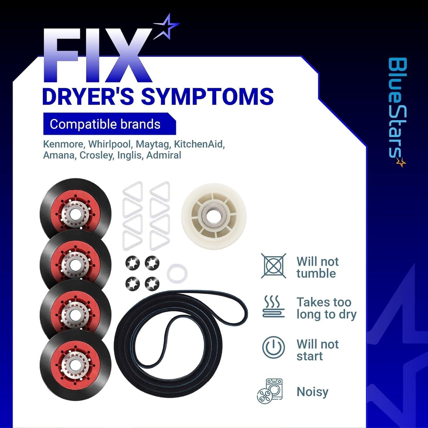 [Lifetime Warranty] 4392067RC Dryer Repair Kit - Compatible with Whirlpool Cabrio Duet Maytag Bravos XL Kenmore Elite Dryer - Replaces AP3109602 PS373088 80047 587637 image 4